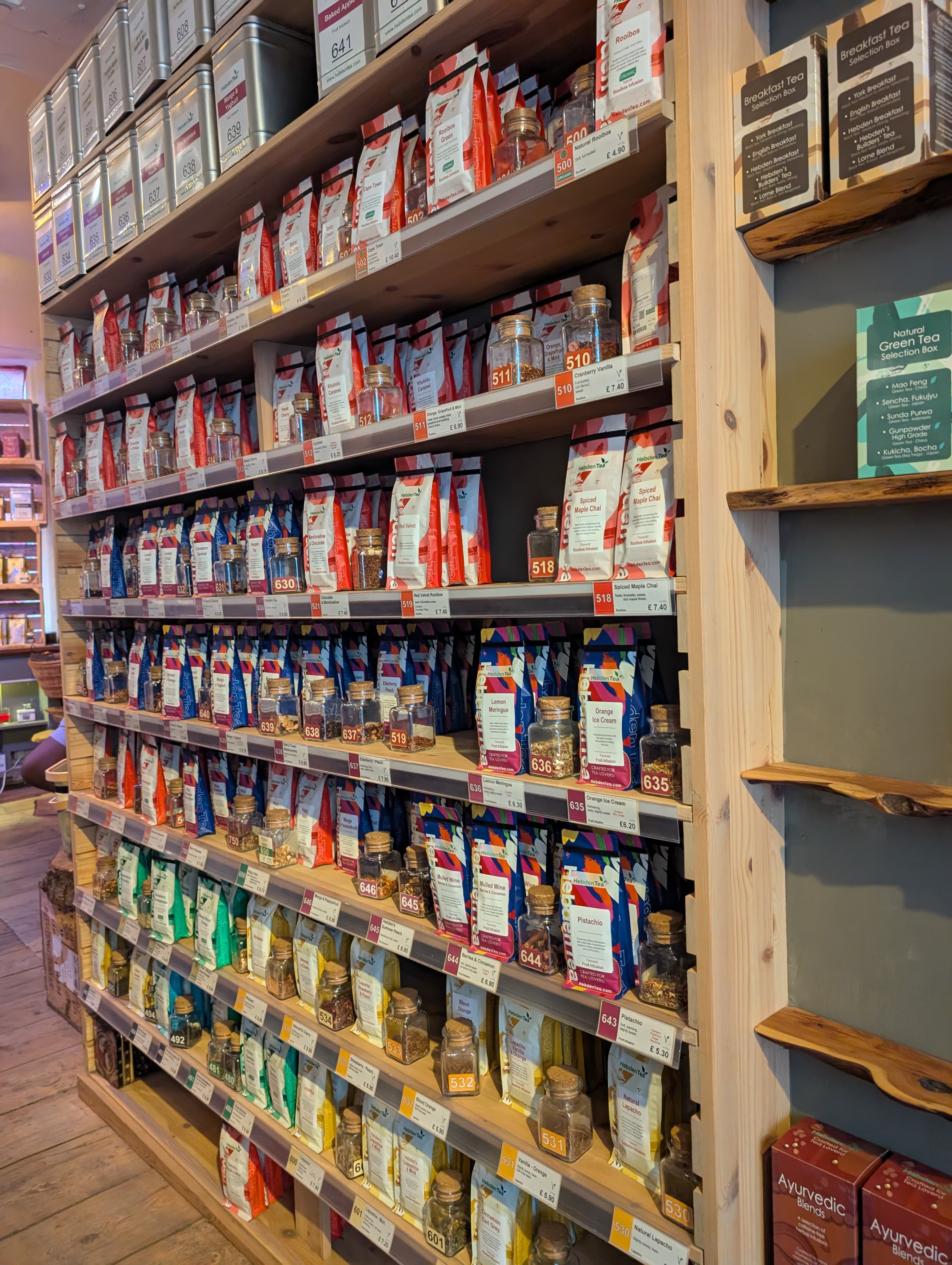 Selection of herbal tea's from Hebden tea shop York